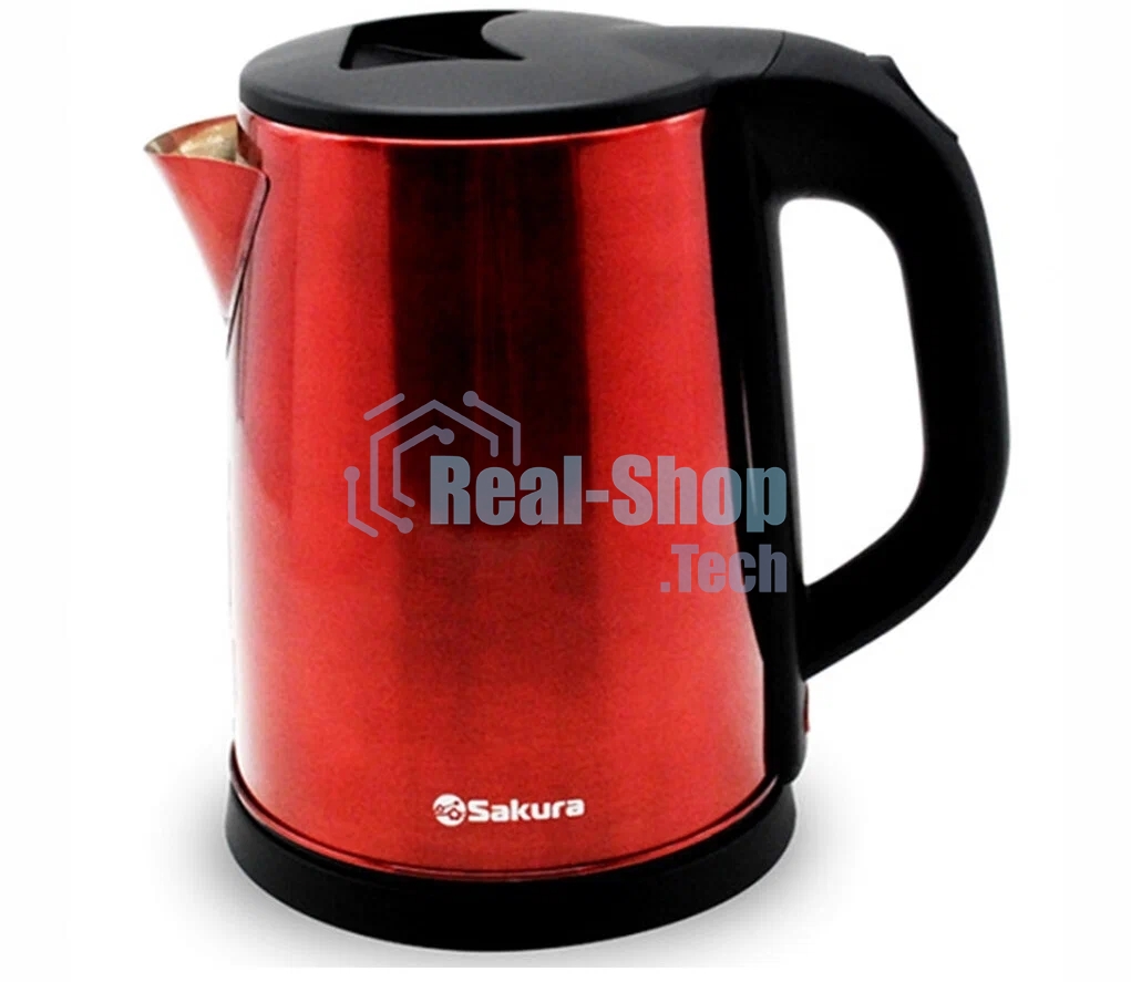 Чайник электрический Sakura SA-2149BR 2 л, красн метал+черн д