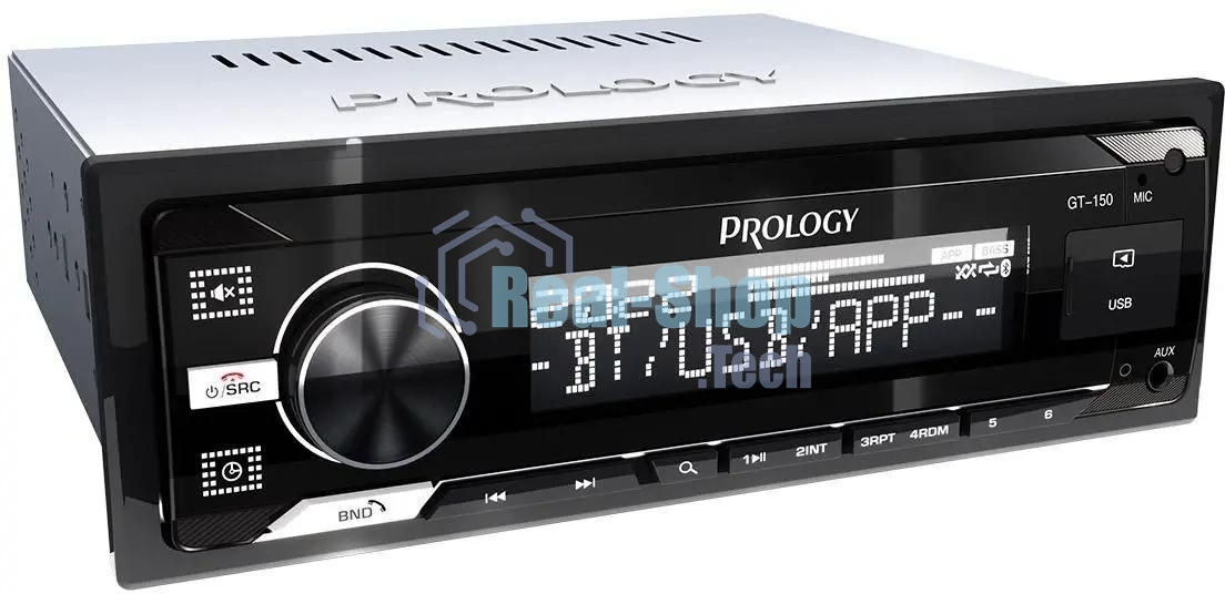 Автомагнитола Prology GT-150, 1 DIN, Bluetooth, USB Type-A, AUX, пульт ДУ