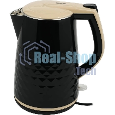 Чайник электрический Centek CT-0025 черный металл 1.8л, 1800W, двойные стенки, кнопка вкл. на ручке