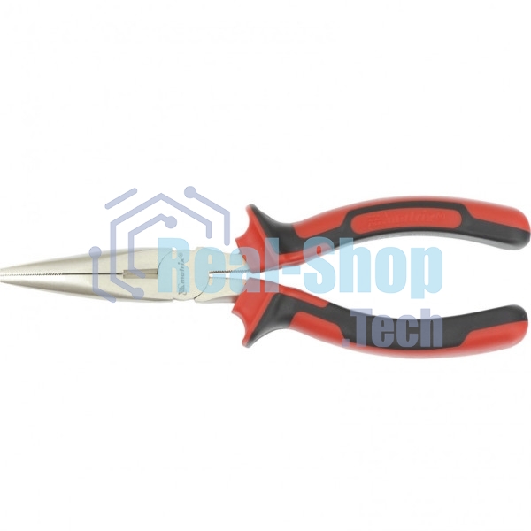 Длинногубцы Matrix NICKEL 17166 180 мм, прямые никелированные, двухкомпонентные рукоятки