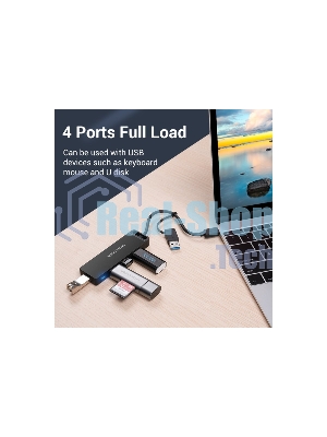 Концентратор Vention CHTBB, USB/USB Type-C, USB, USB