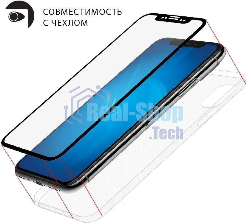 Защитное стекло для экрана DF tColor-04 для Tecno Spark 7 2.5D, 1 шт, черный df tcolor-04 (black)