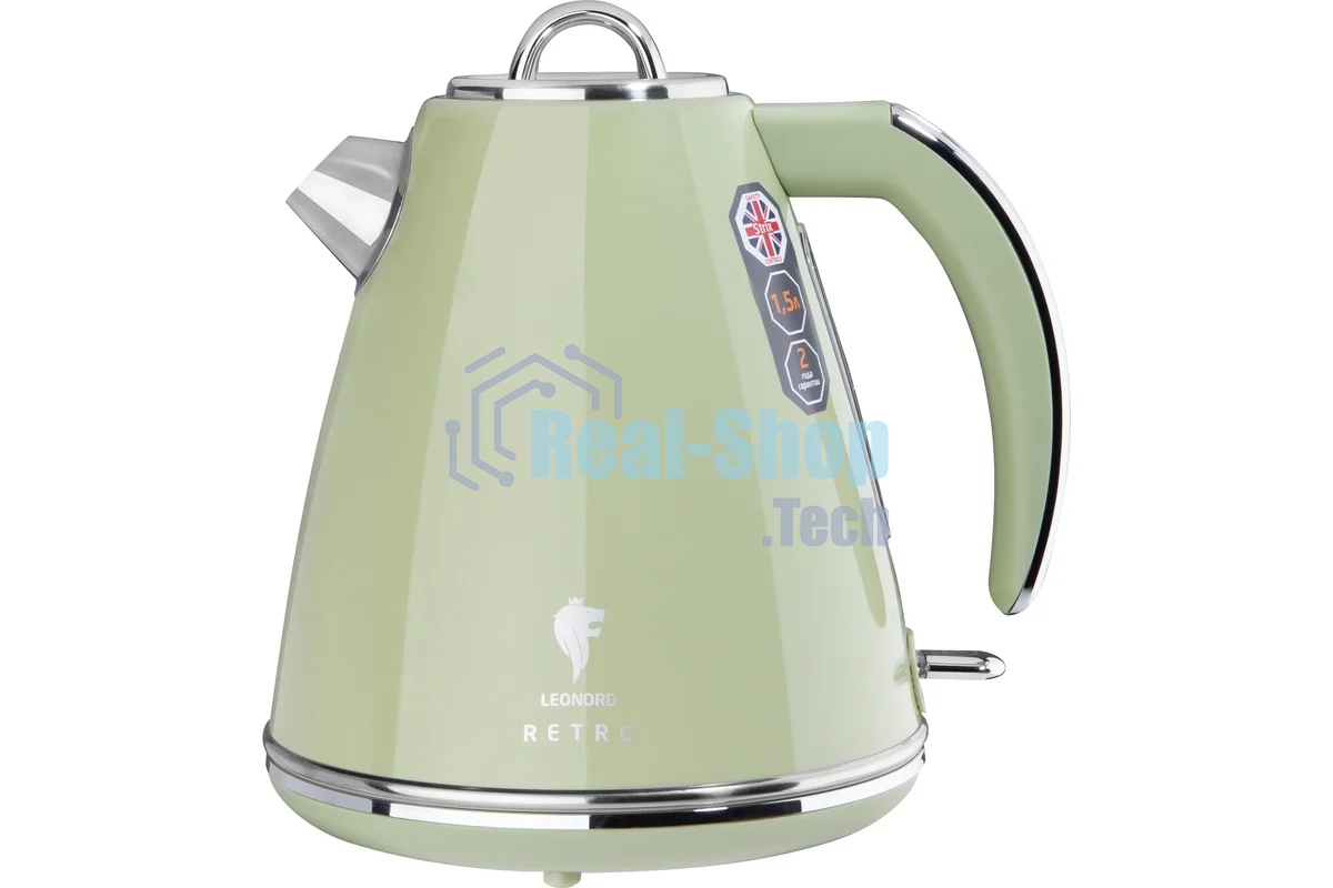 Чайник электрический LEONORD LE-1906/2 RETRO, 2200 Вт, 1.5 л, оливковый