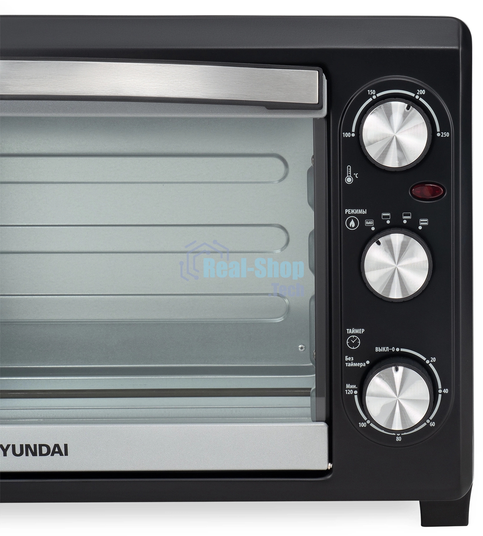 Мини-печь Hyundai MIO-HY073 26 л, 1500 Вт, серебристый/черный