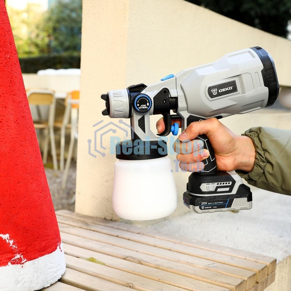 Краскопульт электрический аккумуляторный DEKO SG20DK Max, 20В, 800 мл, 1x3.0А·ч 083-1135