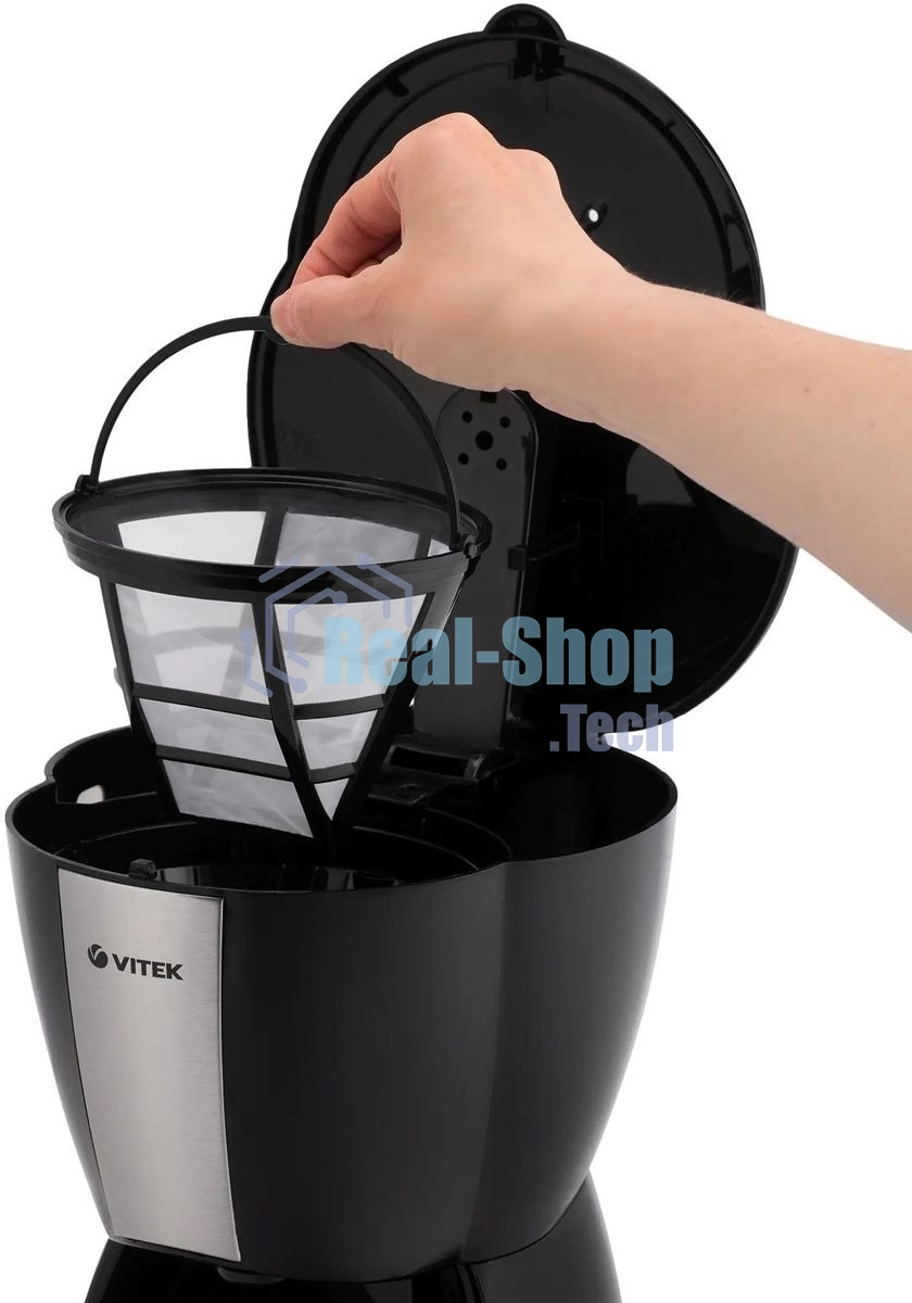 Кофеварка капельная Vitek VT-1503 черный, исп. кофе - молотый, 1.2 л, 900 Вт.