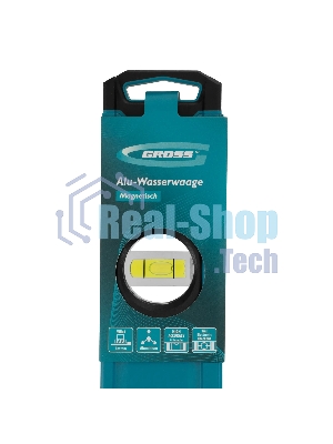 Уровень Gross 33653 алюминиевый, магнит., фрезерованный, 3 глазка, 0,5 мм/м, 1000 мм