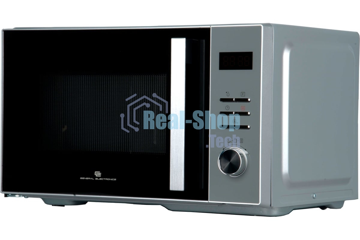 Микроволновая печь General Electronics GE-DS525S серебро, 25 л, 900 Вт, переключатели — электронный