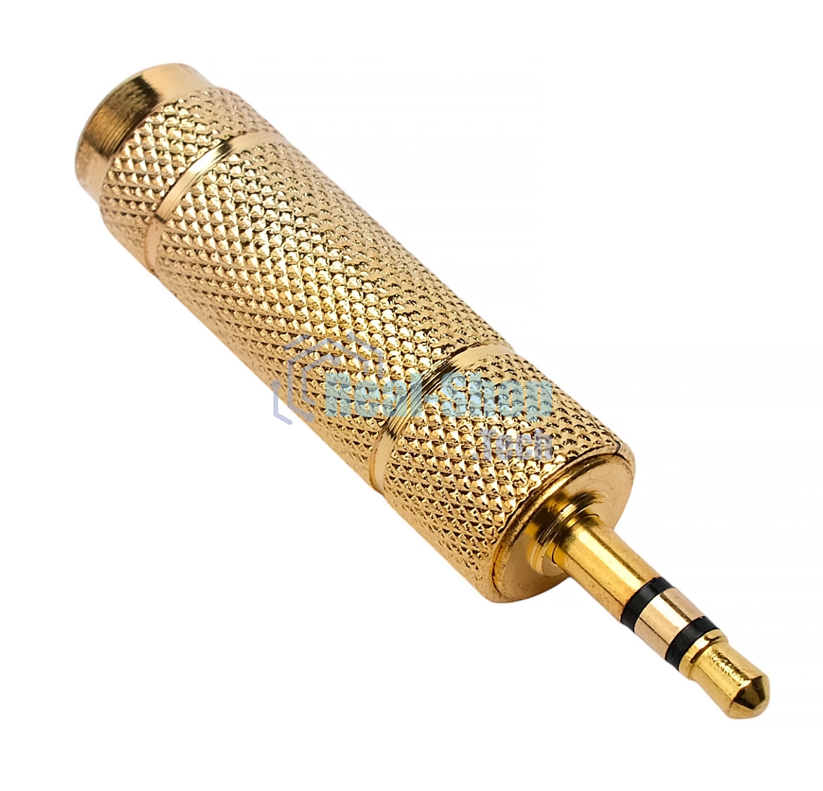 Аудио переходник Cablexpert A-35M-63F, Jack3.5(M) на Jack6.3(F) стерео, золотой, пакет