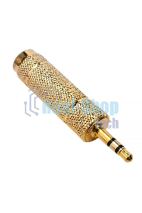 Аудио переходник Cablexpert A-35M-63F, Jack3.5(M) на Jack6.3(F) стерео, золотой, пакет