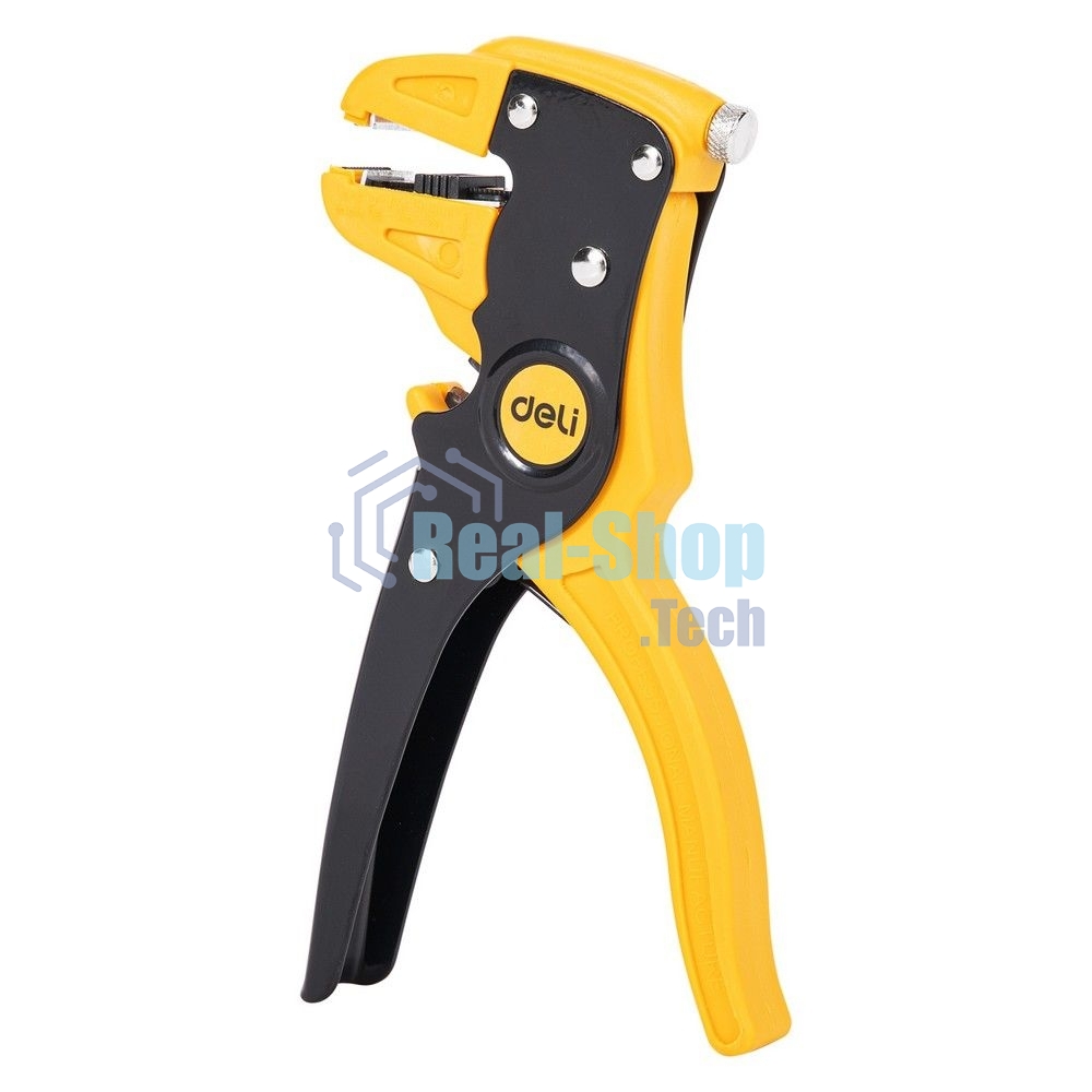 Автоматические клещи для снятия изоляции (стриппер) Deli DL2003 180мм, диапазон зачистки 0,5-6 мм, пружина с автоматическим возвратом