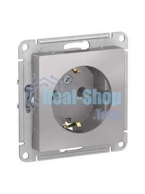 Механизм розетки 1-м СП AtlasDesign с заземл. 16А алюм. SchE ATN000343