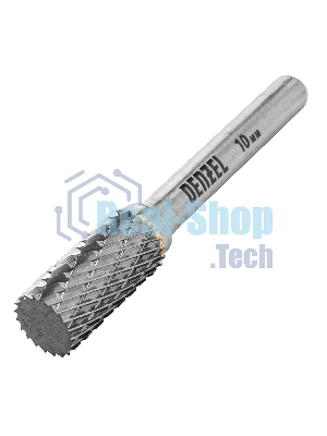 Борфреза по металлу Denzel твердосплавная, цилиндрическая, тип-А, 10 мм