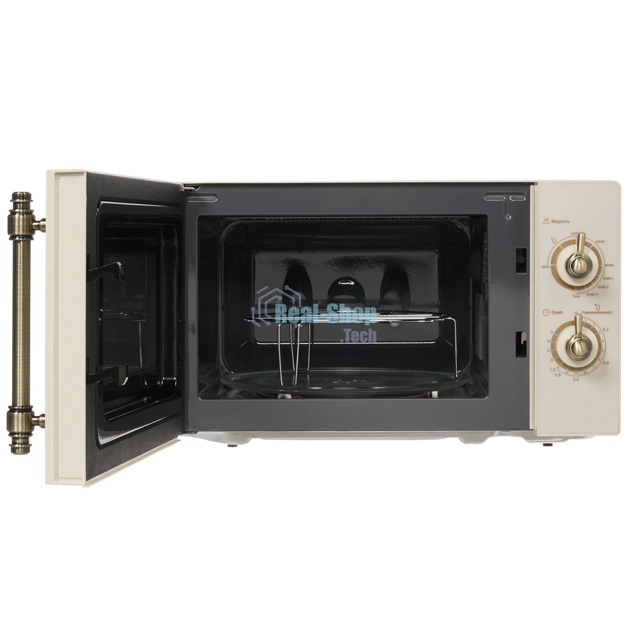 Микроволновая печь Midea MG820CJ9-I2 бежевый, 20 л, 800 Вт, переключатели - поворотный механизм