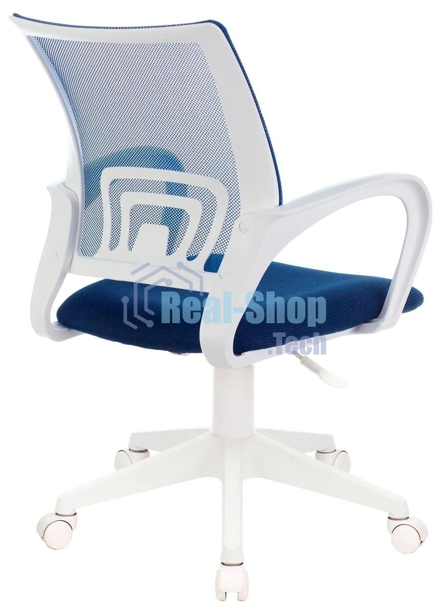 Кресло компьютерное Бюрократ CH-W695NLT TW-05N TW-10N темно-синий, сетка/ткань, крестовина пластик, пластик белый