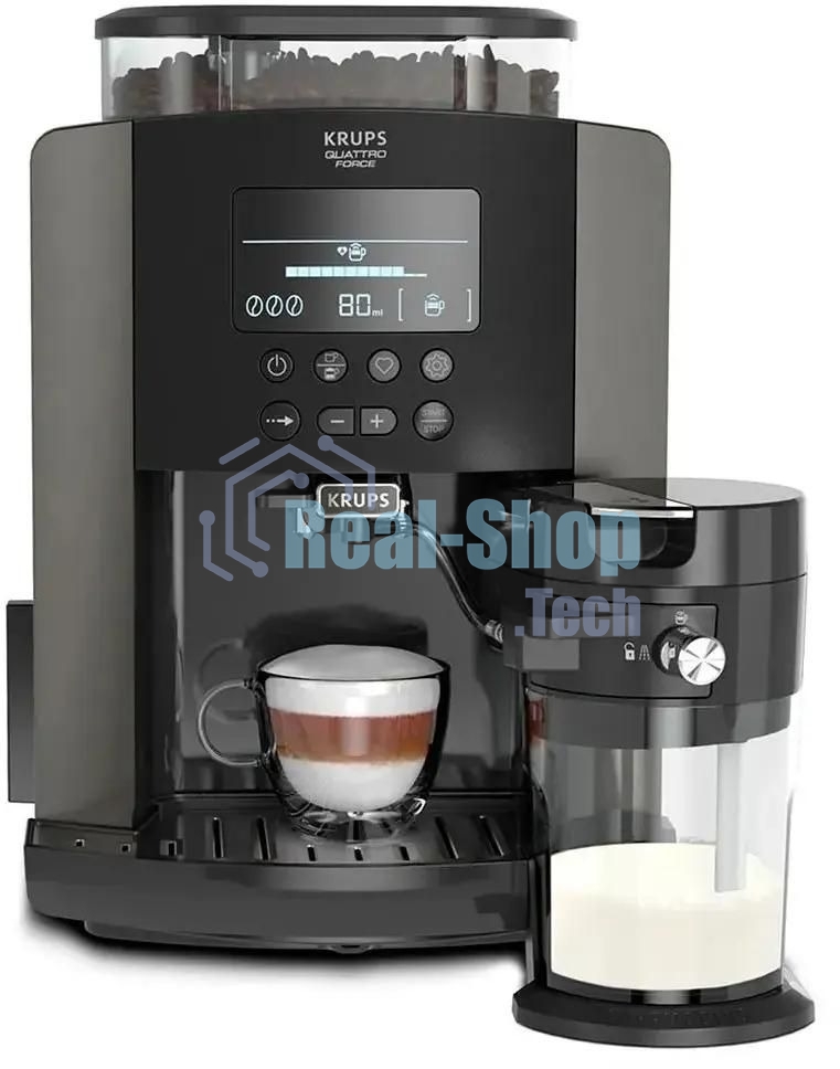 Кофемашина Krups Arabica Latte EA819E10 1450Вт черный/коричневый