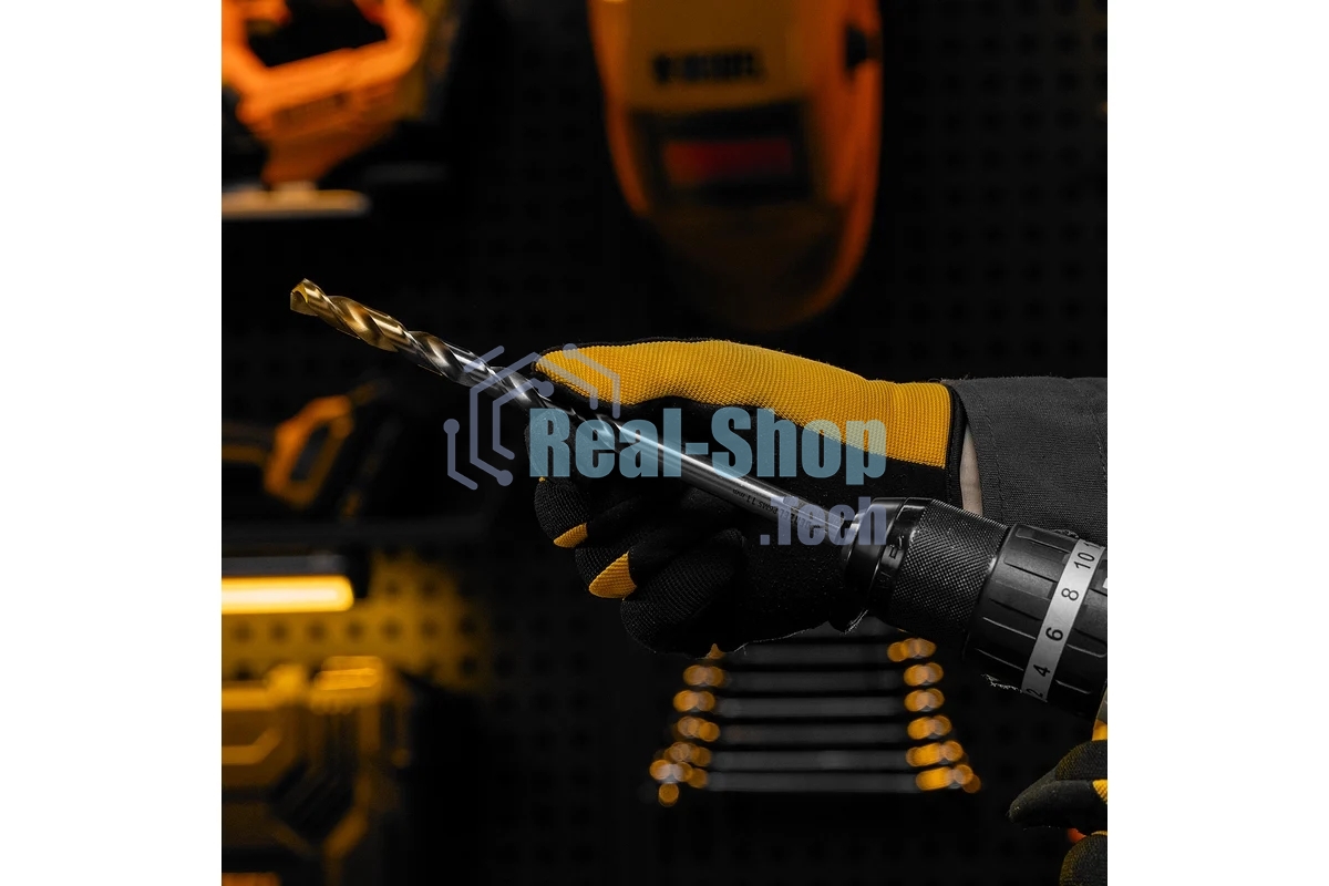 Сверло спиральное по металлу Denzel 11 х 195 мм, Р6М5, Golden Tip, удлиненное