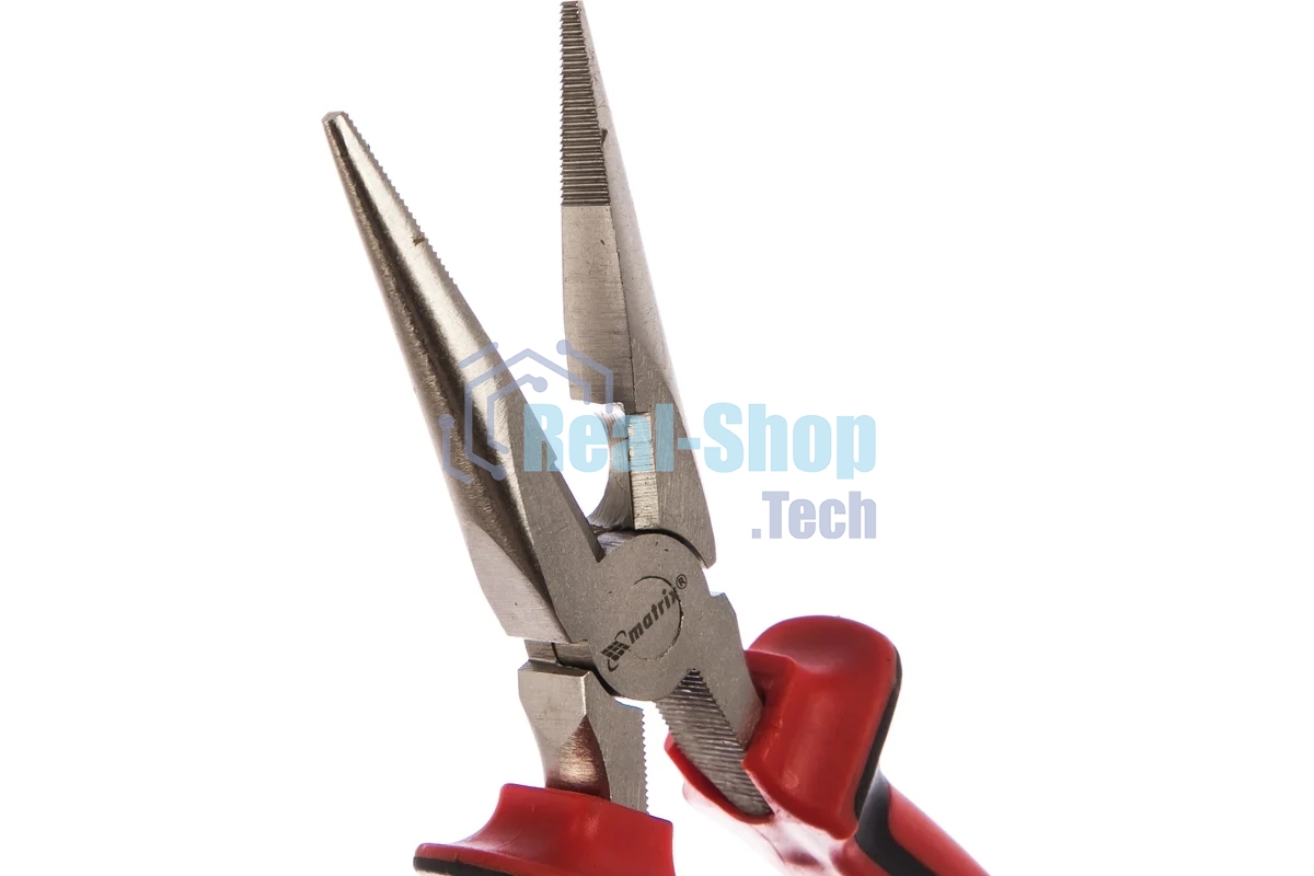 Длинногубцы Matrix NICKEL 17166 180 мм, прямые никелированные, двухкомпонентные рукоятки