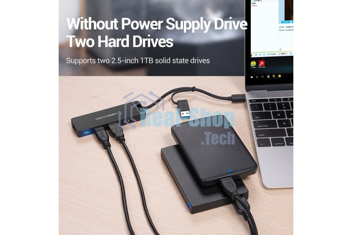 Концентратор Vention CHTBB, USB/USB Type-C, USB, USB