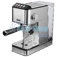 Кофеварка рожковая BBK BCM1501 нержавеющая сталь/черный, исп. кофе - молотый, 1.7 л, 1200 Вт, 20 бар