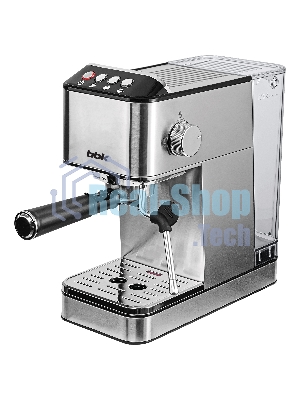 Кофеварка рожковая BBK BCM1501 нержавеющая сталь/черный, исп. кофе - молотый, 1.7 л, 1200 Вт, 20 бар