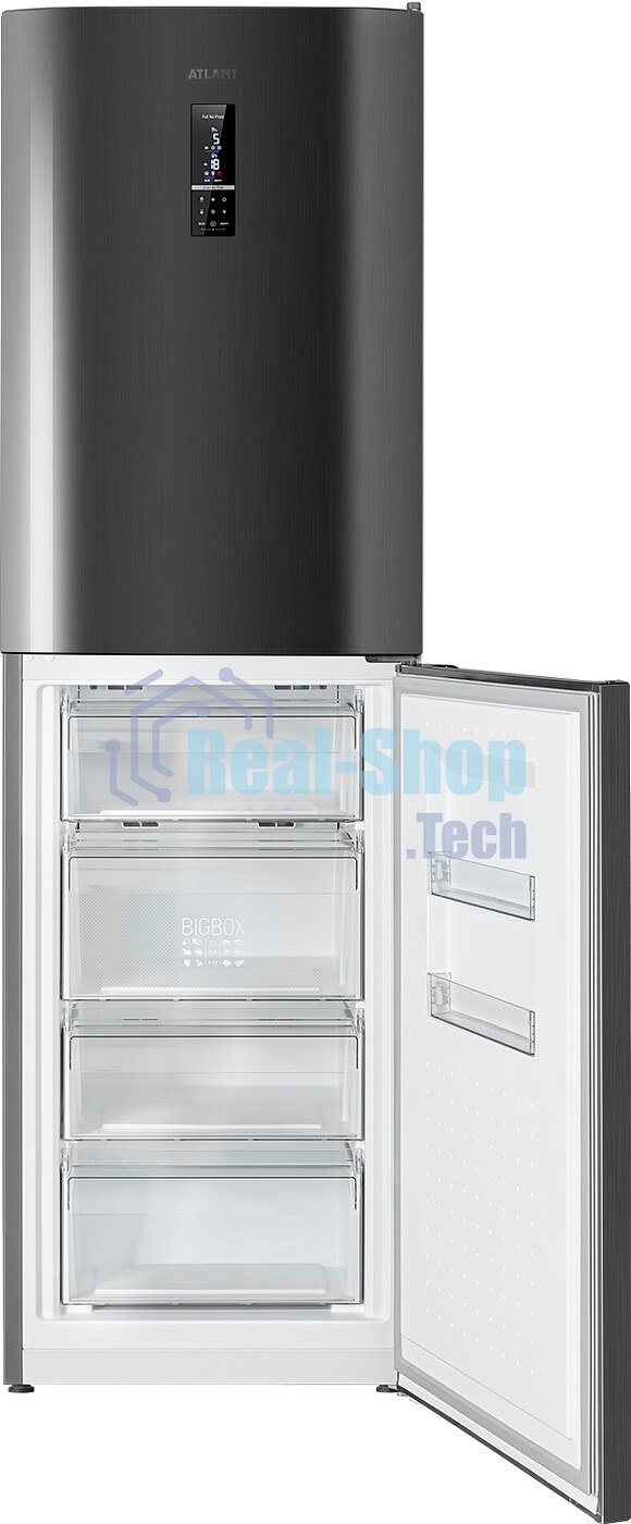 Холодильник Atlant ХМ-4623-159-ND черный металлик двухкамерный 187/125л морозилка снизу