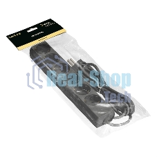 Удлинитель ExeGate ECE-6-3B (EX285831RUS), черный, 3 м, евровилка с заземлением, 6 евророзеток с заземлением, 2200 Вт