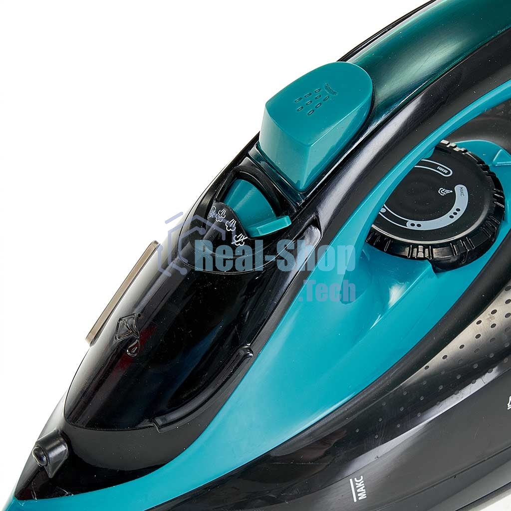 Утюг DELTA LUX DE-3000 черный с бирюзовым