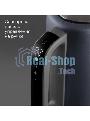 Чайник электрический Redmond KM238 1.7л. 2200Вт серо-голубой корпус: стекло
