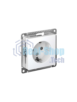 Механизм розетки 1-м СП AtlasDesign с заземл. 16А белый, SchE ATN000143