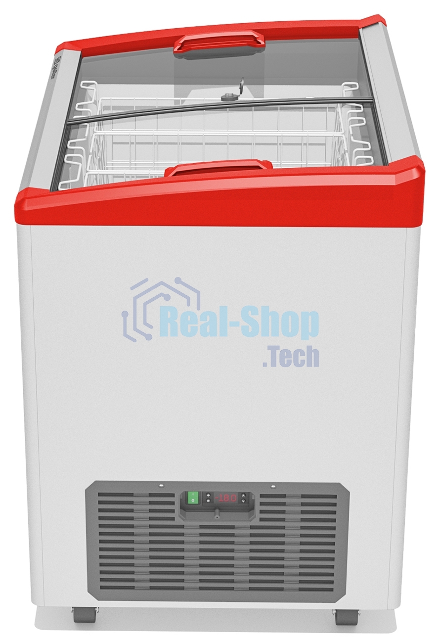 Морозильный ларь FROSTOR GELLAR FG 250 E, белый/красный, 240л, 2 корзины