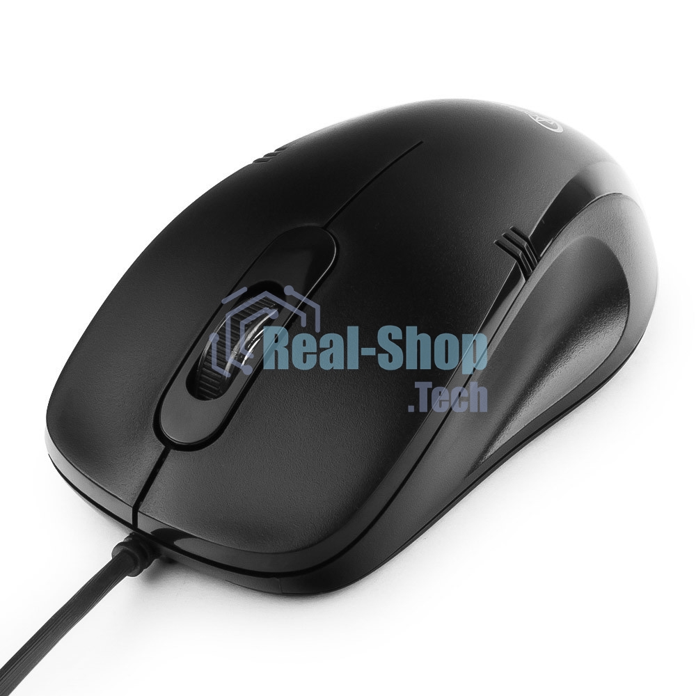 Мышь проводная Gembird MOP-110 черный, 1000 dpi, USB, кнопки - 3