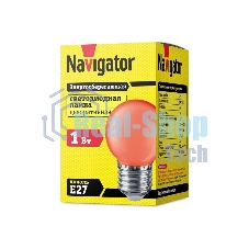 Лампа светодиодная Navigator 71 827 NLL-G45-1-230-R-E27 1В т шар E27 220-240В красн.