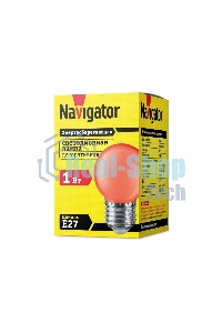 Лампа светодиодная Navigator 71 827 NLL-G45-1-230-R-E27 1В т шар E27 220-240В красн.