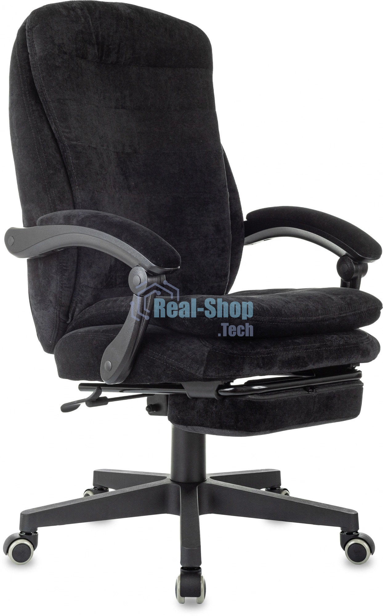 Кресло руководителя Бюрократ T-9950MSG-F Fabric черный Light-20, крестов. пластик, подст. для ног