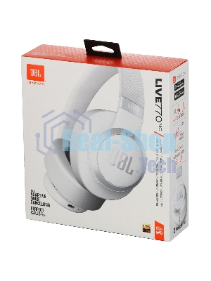 Беспроводные/проводные наушники JBL Live 770NC белый, полноразмерные, Bluetooth + проводной, адаптивное шумоподавление