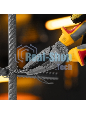 Плоскогубцы комбинированные Denzel диэлектрические трехкомпонентные рукоятки до 1000 В, 180 мм