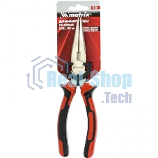 Длинногубцы Matrix NICKEL 17168 200 мм, прямые никелированные, двухкомпонентные рукоятки