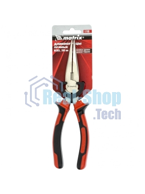 Длинногубцы Matrix NICKEL 17168 200 мм, прямые никелированные, двухкомпонентные рукоятки