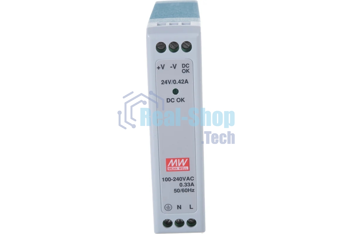 Блок питания AC-DC, 10Вт, вход 85-264V AC, 47-63Гц,120-370В DC, выход 24В,0-0,42A, в кожухе на DIN-рейку