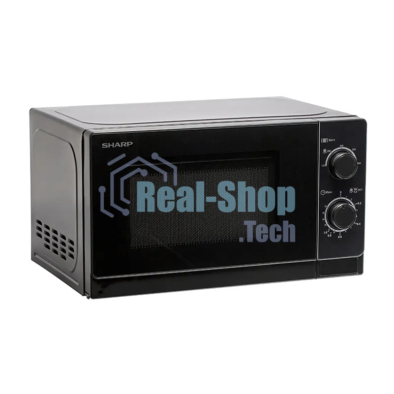 Микроволновая печь Sharp R-2000RK черный, 20 л, 800 Вт, переключатели - поворотный механизм
