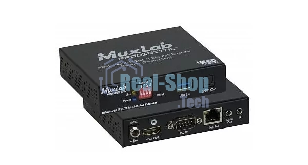 Передатчик-энкодер MuxLab 500762-TX HDMI и Audio over IP, сжатие H.264/H.265, с PoE