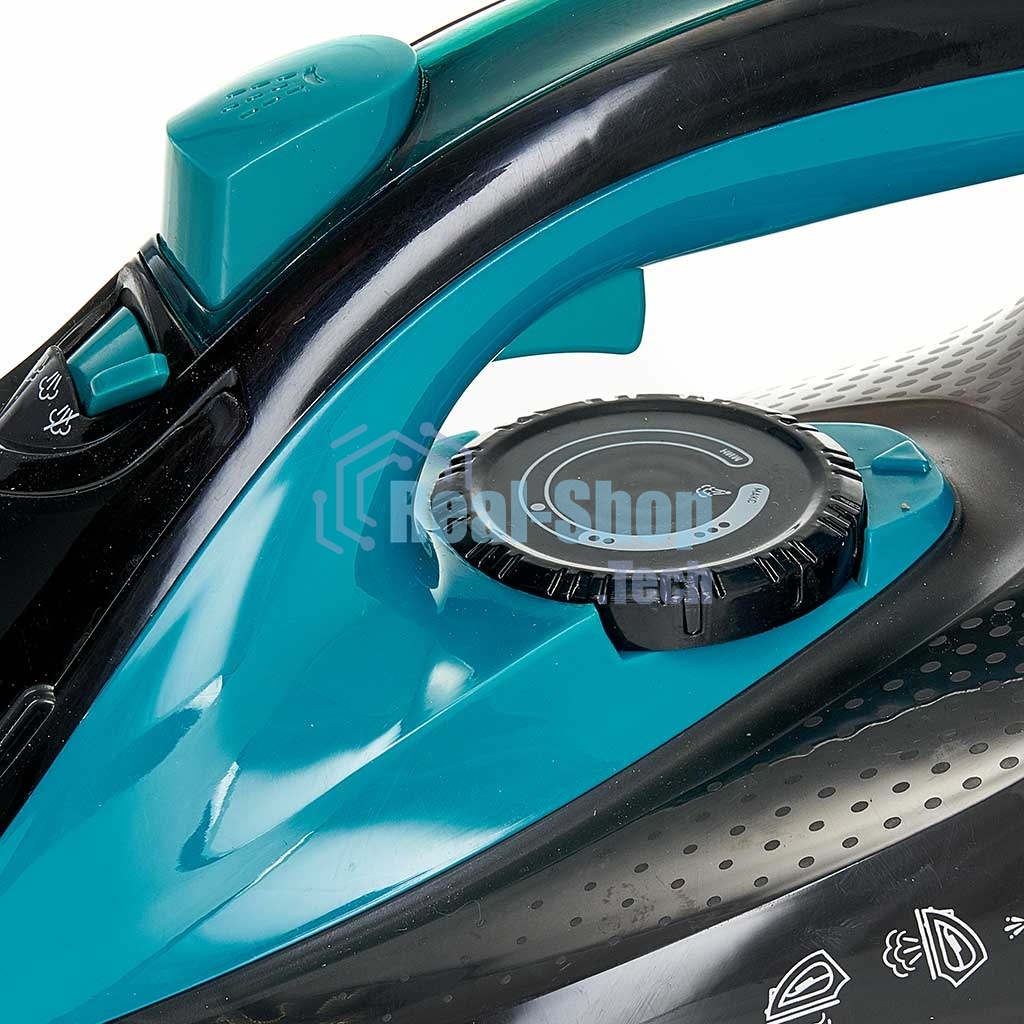 Утюг DELTA LUX DE-3000 черный с бирюзовым