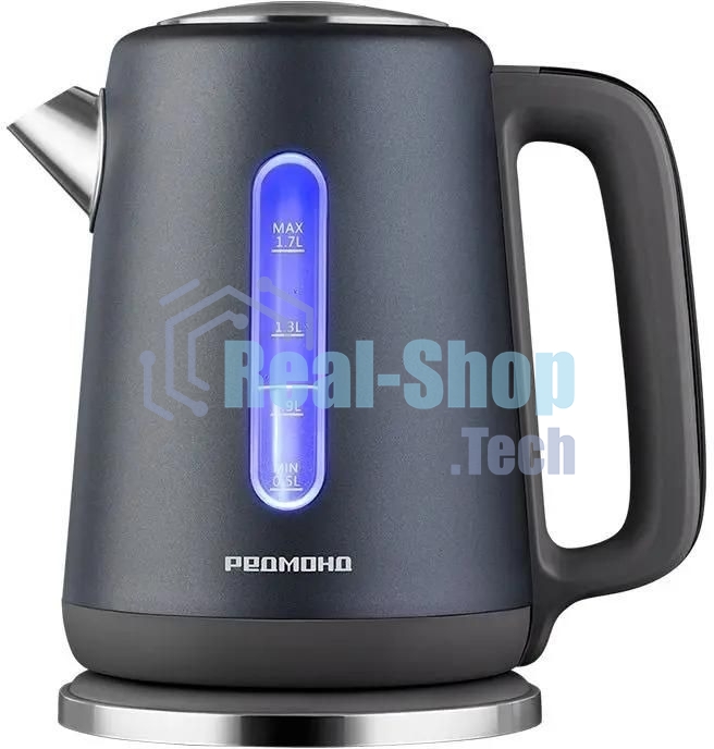 Чайник электрический Redmond KM238 1.7л. 2200Вт серо-голубой корпус: стекло