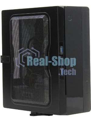 Компьютерный корпус Powerman EQ101BK slim ATX 200W Black 6117857 (8см Fan, 2* USB 3.0, Audio, PM-200ATX-PRO APFC)