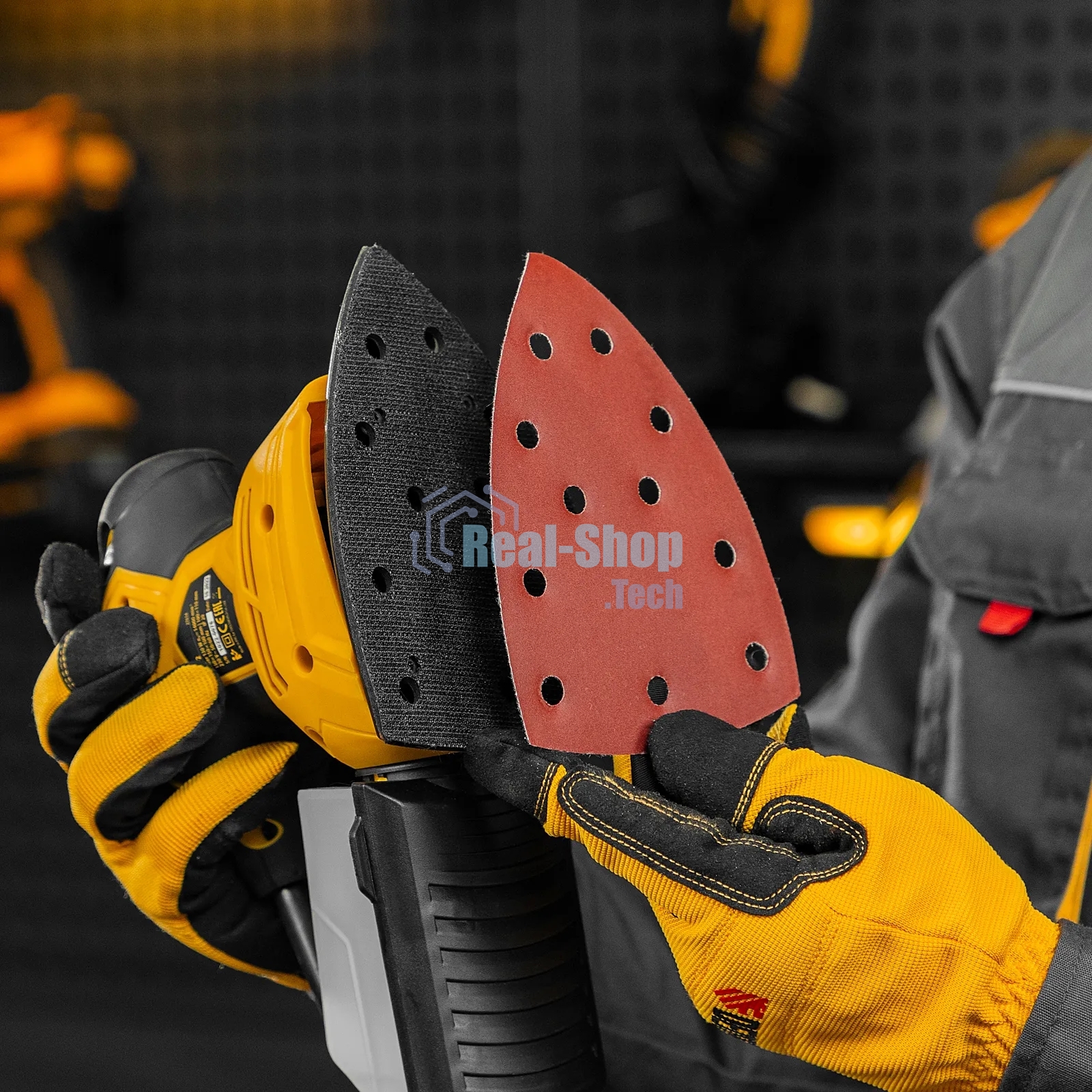 Треугольник абразивный Denzel на ворc. подложке под 