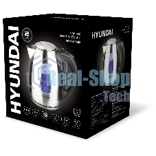 Чайник электрический Hyundai HYK-S2402 1.7л. 2200Вт серебристый матовый/черный (корпус: нержавеющая сталь)