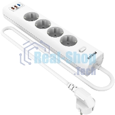 Сетевой фильтр Philips CHP8246WB/51 3м, 4 розетки, белый