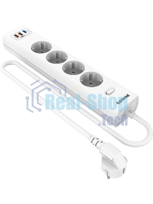 Сетевой фильтр Philips CHP8246WB/51 3м, 4 розетки, белый