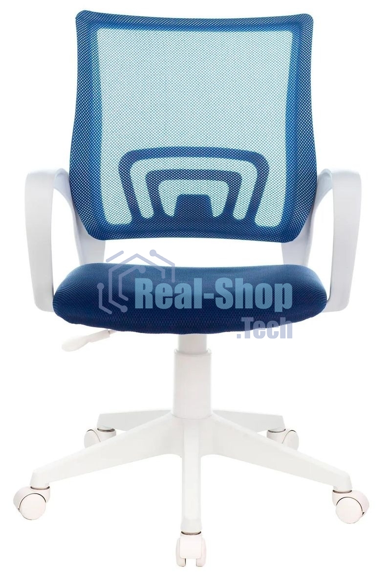 Кресло компьютерное Бюрократ CH-W695NLT TW-05N TW-10N темно-синий, сетка/ткань, крестовина пластик, пластик белый